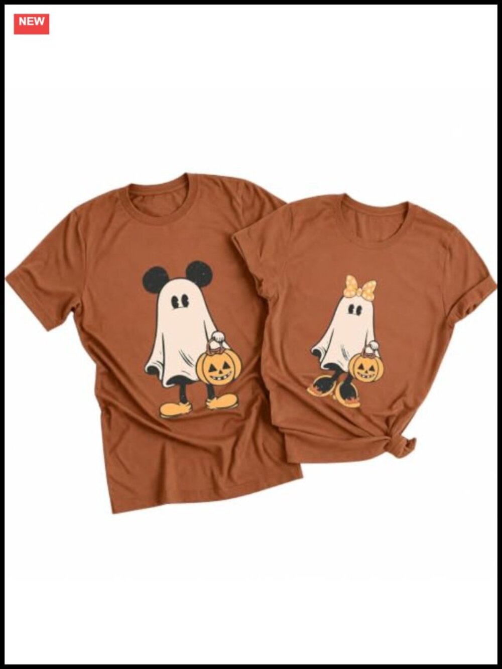 Cute Ghost Pumpkin Graphic Tee Halloween Shirt Cotton Blend